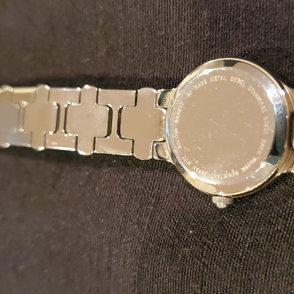 BULOVA Silver Tone Link Band/Black Faced Watch - Picture 2 of 5